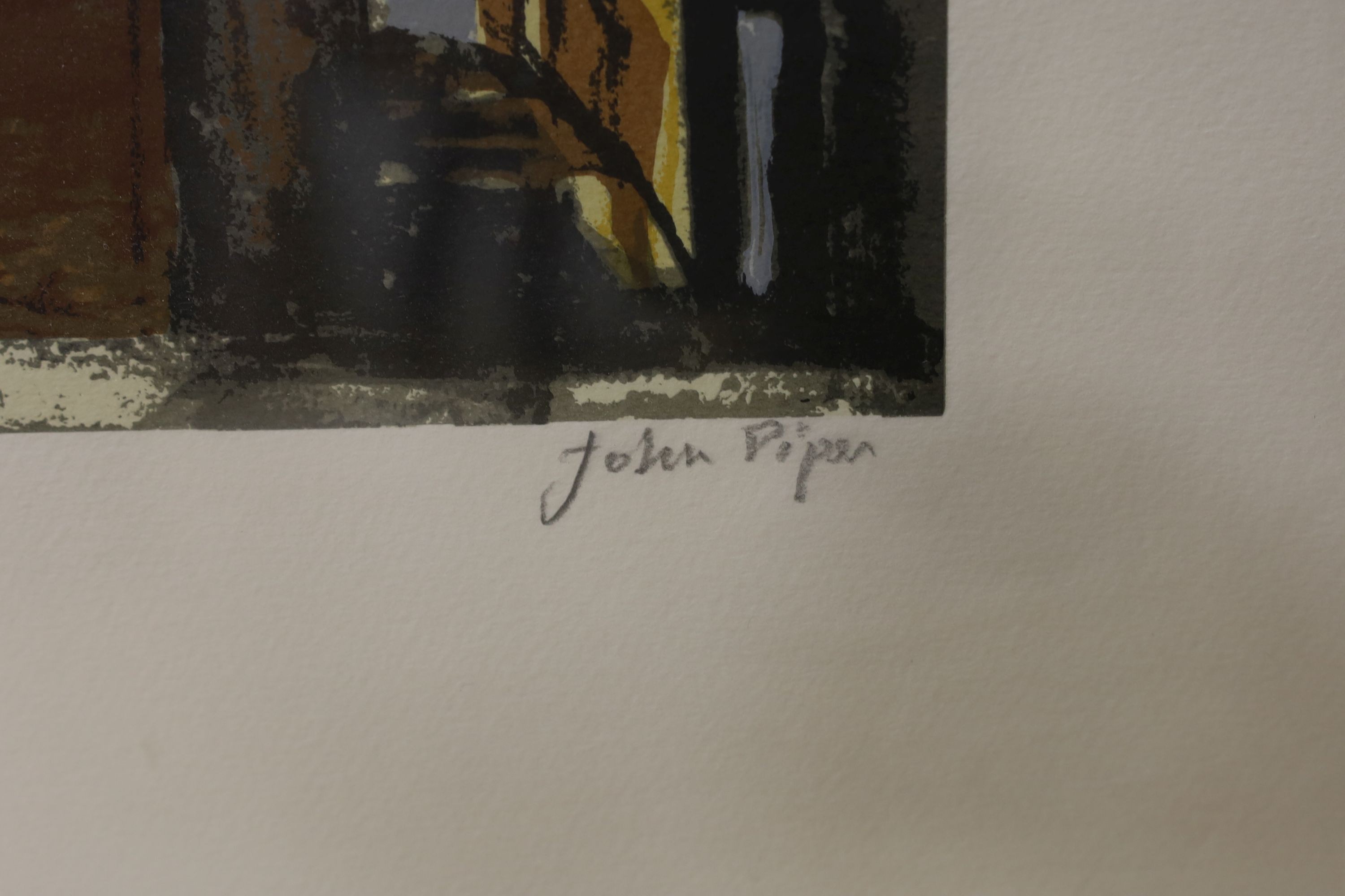 John Piper (1902-1993), limited edition print, street scene from Don Giovanni, signed in pencil, 64/90, 46 x 66cm